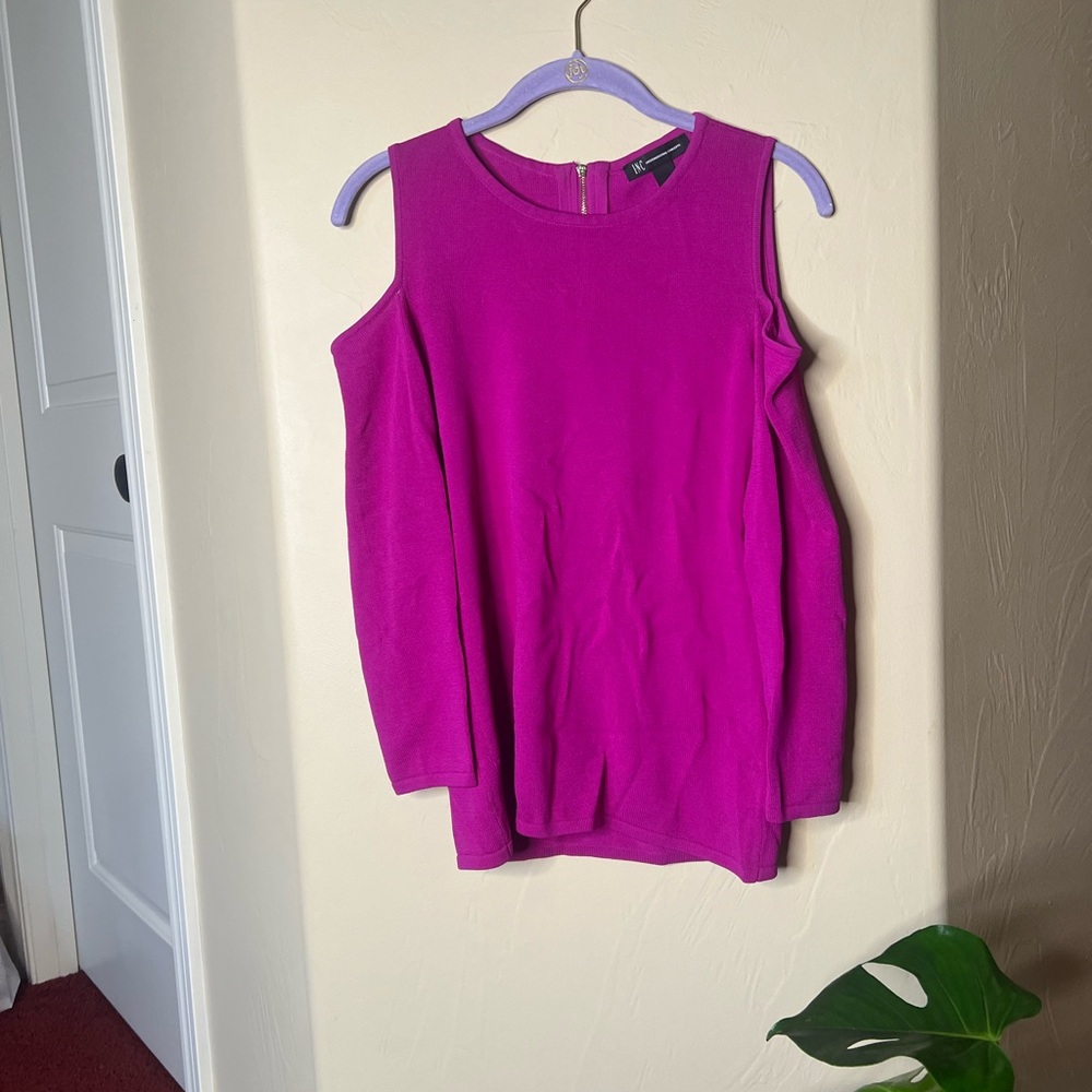 Women's Cold Shoulder Top - Vibrant Pink